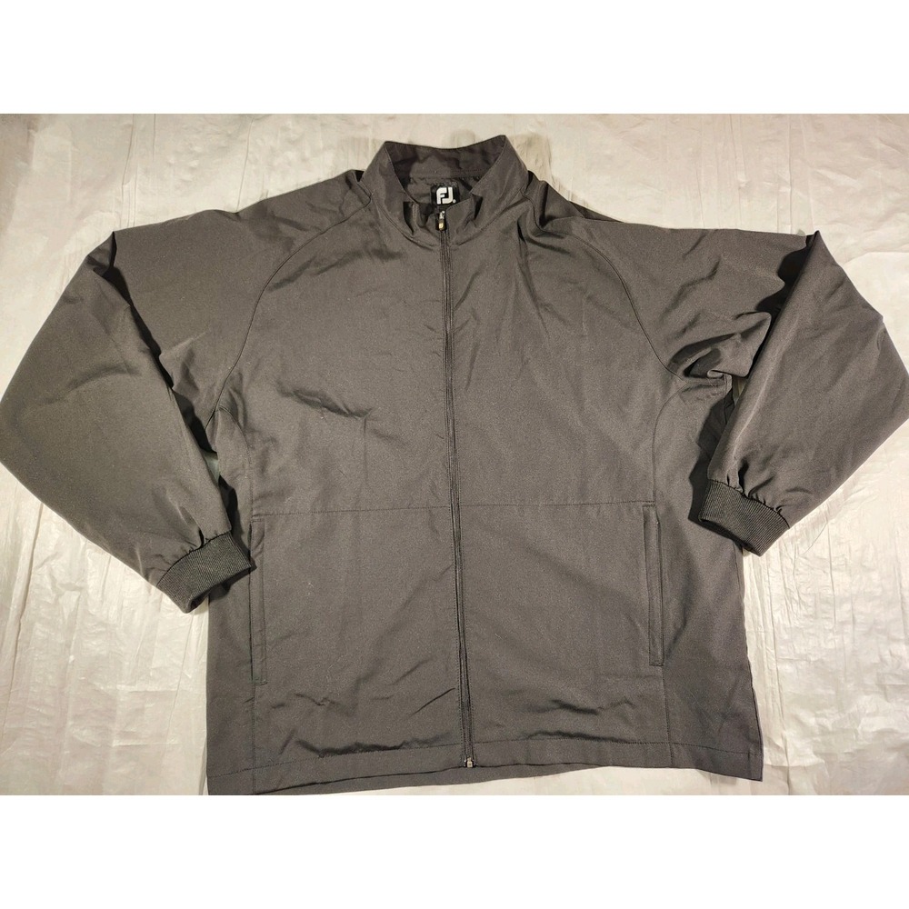 Mens XL FootJoy FJ golf jacket Windbreaker Black Men's Extra Large